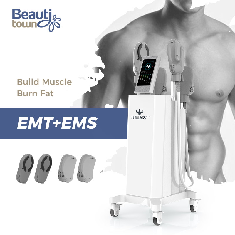 Newest HIEMT 4 Handles Muscle Stimulator Body Slimming Machine Vertical HIEMT EMS